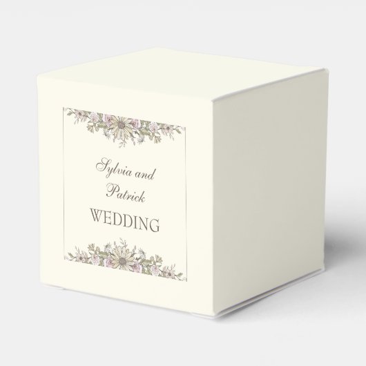 Zeichnend Blume Elfenbeinhochzeit Geschenkschachtel (Rückseite)