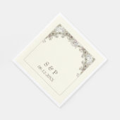 Zeichnend Blume Elfenbeinhochzeit Serviette (Ecke)