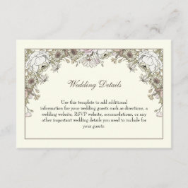 Zeichnend Blume Elfenbeinromantik Begleitkarte