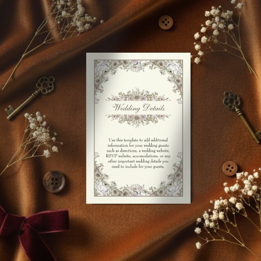 Zeichnend Blume Elfenbeinromantik Begleitkarte