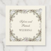 Zeichnend Blume Elfenbeinromantik Geschenkanhänger (Rückseite)