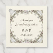 Zeichnend Blume Elfenbeinromantik Geschenkanhänger (Vorderseite)