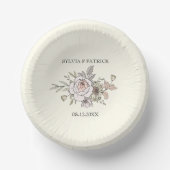 Zeichnend Blume Elfenbeinromantik Pappteller (Vorderseite)