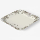 Zeichnend Blume Elfenbeinromantik Pappteller (Gewinkelt)