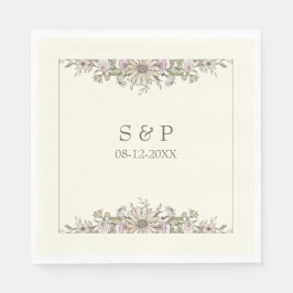 Zeichnend Blume Elfenbeinromantik Serviette