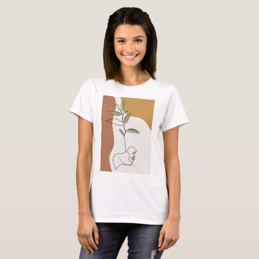 zeichnend Blume, kreative Gesichtsmode T-Shirt (Vorne ganz)