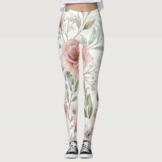 Zeichnend Blume Leggings (Vorderseite)
