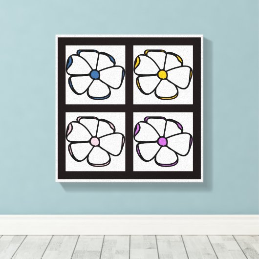 Zeichnend Blume Leinwanddruck (Insitu (Holzboden))