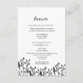 zeichnend Blume minimalistische Hochzeitsdetails Begleitkarte (Vorderseite)