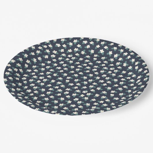 Zeichnend Blume Pappteller (Schrägansicht)