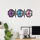 Zeichnend Blume Poster (Heimbüro)