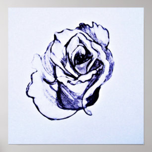 zeichnend Blume Poster