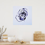 zeichnend Blume Poster (Küche)