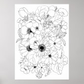 zeichnend Blume Poster (Vorne)