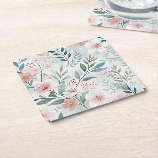 Zeichnend Blume Rechteckiger Pappuntersetzer (angewinkelt)