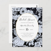 zeichnend Blume, Schwarz-Weiß-Blume Postkarte (Vorne/Hinten)