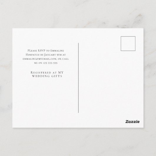 zeichnend Blume, Schwarz-Weiß-Blume Postkarte (Rückseite)