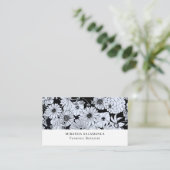 zeichnend Blume, Schwarz-Weiß-Blume Visitenkarte (Stehend Vorderseite)