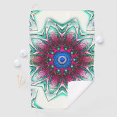 Zeichnend Blume-Textur von metallischem Zyan in Ro Golfhandtuch (Insitu)