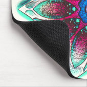 Zeichnend Blume-Textur von metallischem Zyan in Ro Mousepad (Ecke)