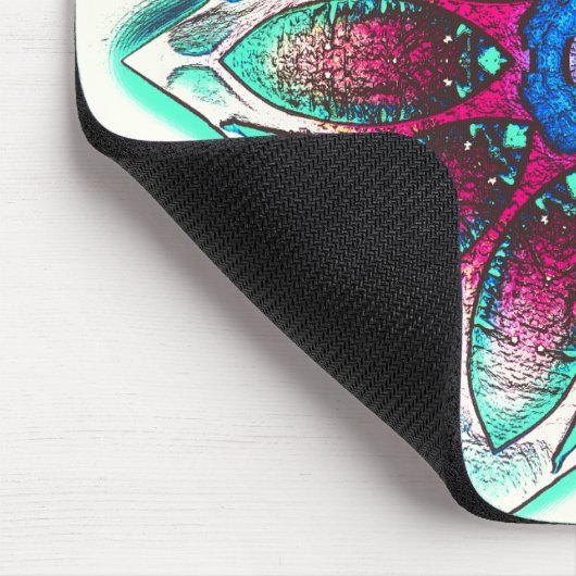 Zeichnend Blume-Textur von metallischem Zyan in Ro Mousepad (Ecke)