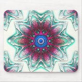 Zeichnend Blume-Textur von metallischem Zyan in Ro Mousepad (Vorne)