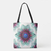 Zeichnend Blume-Textur von metallischem Zyan in Ro Tasche (Rückseite)