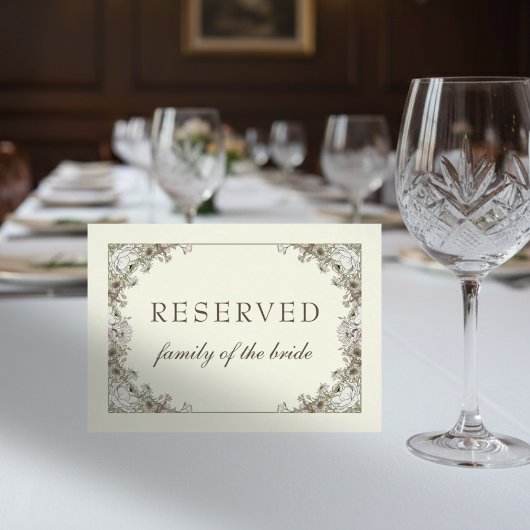 Zeichnend blumengeschmückte Hochzeitsmarke für Elf