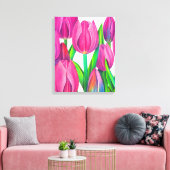 Zeichnend botanische Pink Tulips Leinwanddruck (Insitu (Wohnzimmer))