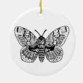 Zeichnend Brahmanmotte Keramik Ornament (Hinten)
