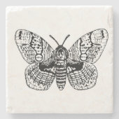 Zeichnend Brahmanmotte Steinuntersetzer (Vorderseite)