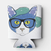 Zeichnend Cat Mascot Feline Pencil Animes Dosenkühler (Rückseite)