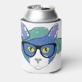 Zeichnend Cat Mascot Feline Pencil Animes Dosenkühler (Kanne Rückseite)