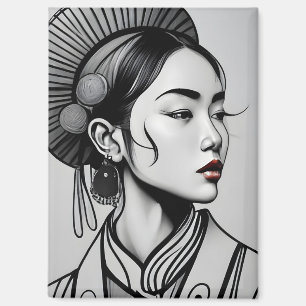 zeichnend chinesische Mädchen Magnet