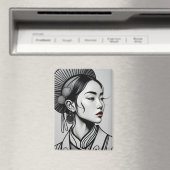 zeichnend chinesische Mädchen Magnet (In Situ (Geschirrspüler))