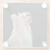 Zeichnend Chinesischer Katzenhund Glasuntersetzer (Rückseite)