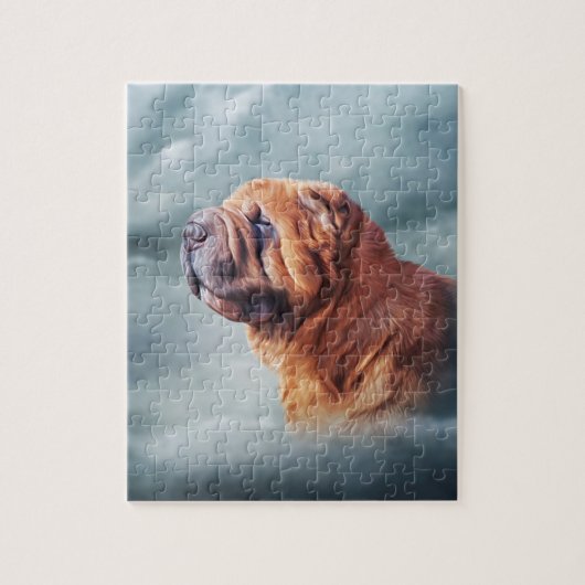 Zeichnend chinesischer Shar-Pei-Hund Puzzle (Vertikal)