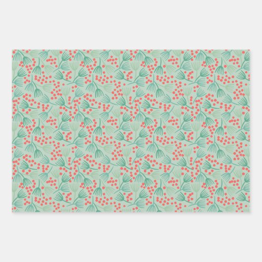 Zeichnend Christbaum Evergreen Pine Needles Geschenkpapier Set (Vorderseite 2)