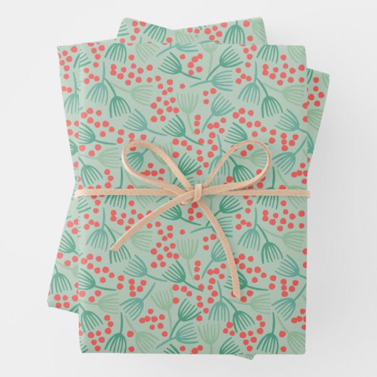 Zeichnend Christbaum Evergreen Pine Needles Geschenkpapier Set (Beispiel)