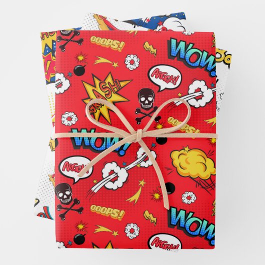 Zeichnend Comic Geschenkpapier Set (Beispiel)