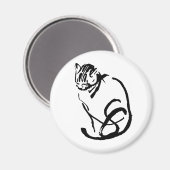 Zeichnend Design der Siamese Cat Brush Magnet (Vorderseite/Rückseite)