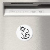 Zeichnend Design der Siamese Cat Brush Magnet (In Situ (Geschirrspüler))