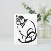 Zeichnend Design der Siamese Cat Brush Postkarte (Stehend Vorderseite)