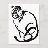 Zeichnend Design der Siamese Cat Brush Postkarte (Vorderseite)