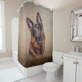 Zeichnend Deutscher Schäferhund Duschvorhang (Beispiel)