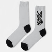 Zeichnend Deutscher Schäferhund Socken (Linkes Detail)
