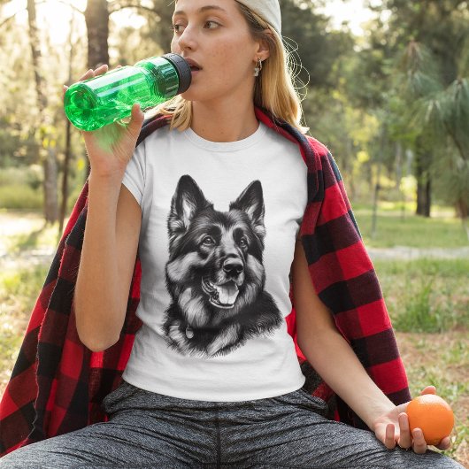 Zeichnend Deutscher Schäferhund T-Shirt