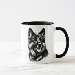 Zeichnend Deutscher Schäferhund Tasse