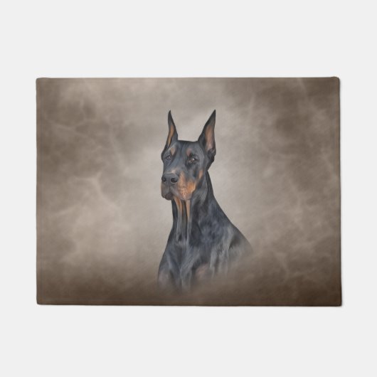 Zeichnend Doberman-Hund Fußmatte (Vorderseite)