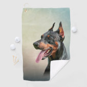 Zeichnend Doberman-Hund Golfhandtuch (Insitu)